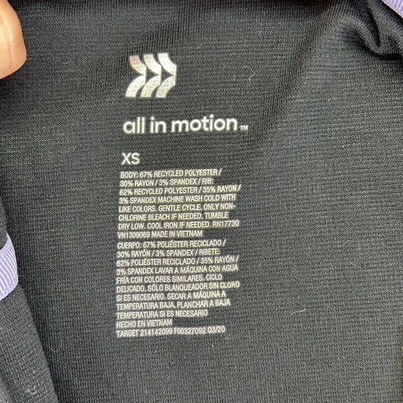 NWT All In Motion Long Sleeve 1/2 Zip Up Jacket Hoodie Black Womens Size XS - Picture 5 of 8